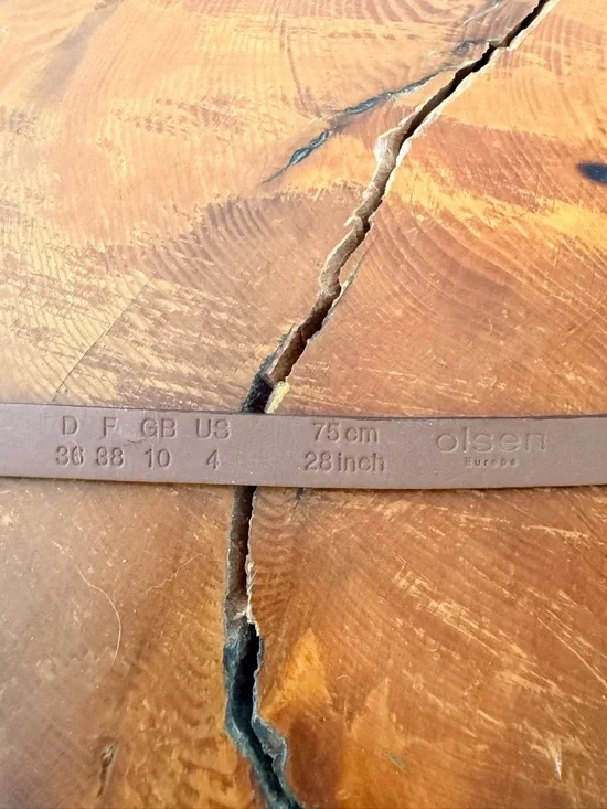 Vintage Olsen Europe Tan Leather Belt with Antique Brass Buckle size S - Picture 4 of 5